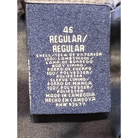 Stafford 46R Gray Herringbone Lambswool Tweed Blazer Sport Coat 3/2 Roll - Picture 13 of 14